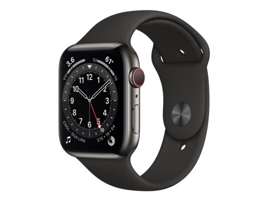 Apple Watch Series 6 (Gps + Cellular) - 40 Mm - Rustfritt Grafittstål - Smartklokke Med Sportsbånd - Fluorelastomer - Svart - Båndbredde: S/M/L - 32 Gb - Wi-Fi, Bluetooth - 4G - 39.7 G Apple Watch Series 6 (Gps + Cellular) - 40 Mm - Rustfritt Grafittstål - Smartklokke Med Sportsbånd - Fluorelastomer - Svart - Båndbredde: S/M/L - 32 Gb - Wi-Fi, Bluetooth - 4G - 39.7 G