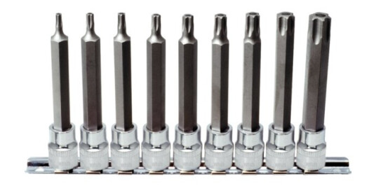 Ks Tools 918.3969, Støpselsett, 3/8", 9 Hoder, Kromvanadiumstål, Din 3120, Iso 1174, 650 G