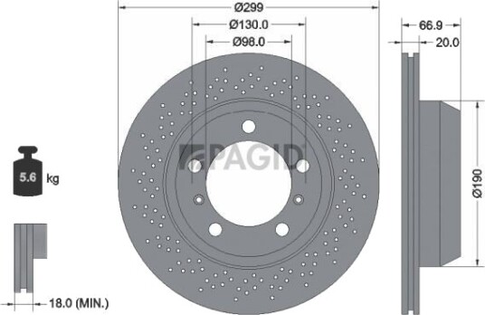 PAGID 54653NC Bremseskive