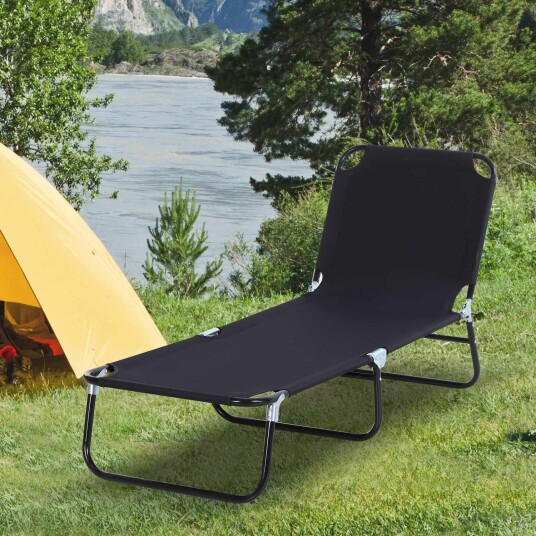 Solseng hage solseng justerbar rygg fluktstol avslapning solseng camping solseng for hage balkong 188 x 56 x 28cm