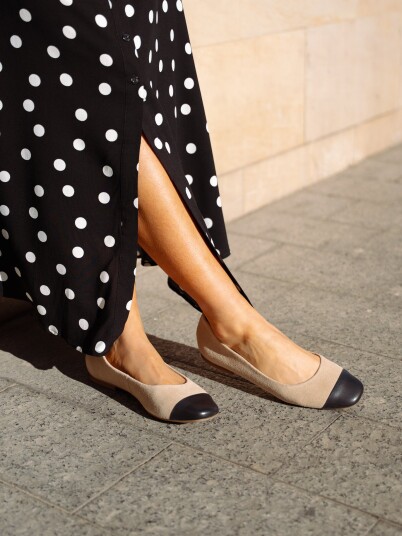 Roberto Rosso Trieste Ballerina Leather Beige 37