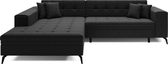 Hjørnesofa Eltap Solange 292x196x84 cm Sawana 14 Svart Venstre