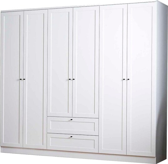 Hanah HomeGarderobeskap Terra 6 DoorsHvitGarderobeskap & klesskap