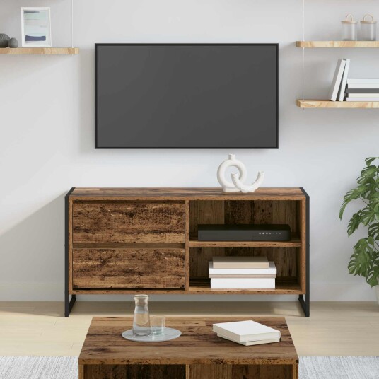  TV skap med skuff Gamle tre 100 x 36 x 49,5 cm Konstruert tre