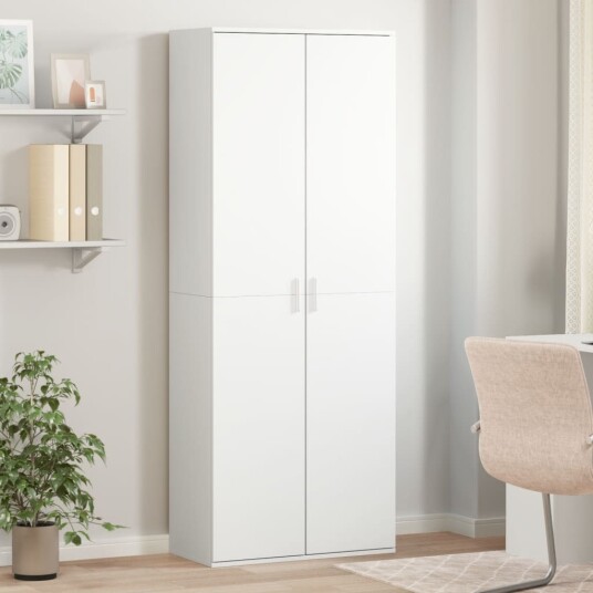 Highboard hvit 70x35x180 cm konstruert tre