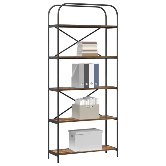 Bokhylle Røkt eik 80 x 30 x 183 cm Konstruert tre Bokhylle Røkt eik 80 x 30 x 183 cm Konstruert tre