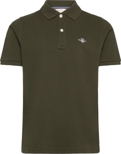 Gant Kids Shield Pique Ss Polo Shirt DARK MOSS GREEN 176