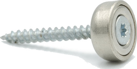 Sterk forsterket magnet Ø 12 x 5 mm til montering med treskruer | Hobbysnekkere