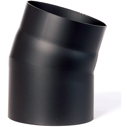 Tolmer Røkrør Kne Ø125x10° Kort Sort Lakk 2mm Tolmer Røkrør Kne Ø125x10° Kort Sort Lakk 2mm