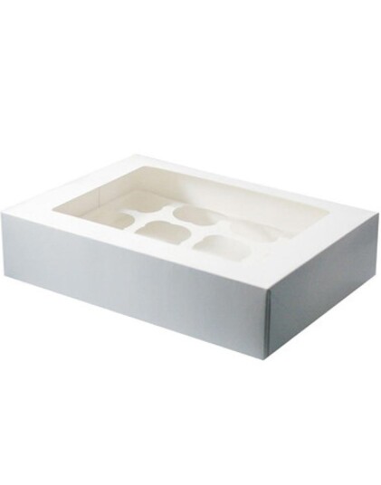 Crosswear 5 Stk Hvite Muffinsbokser Hver Holder 12 Muffins 003913