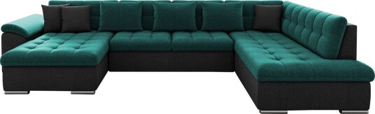 Dynir Sofa med Sjeselong og Divan 4 seter   Svart/Grønn