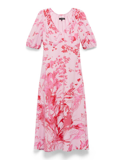 French Connection Isla Odette Twist Neck Tea Drs Pink 42 French Connection Isla Odette Twist Neck Tea Drs Pink 42