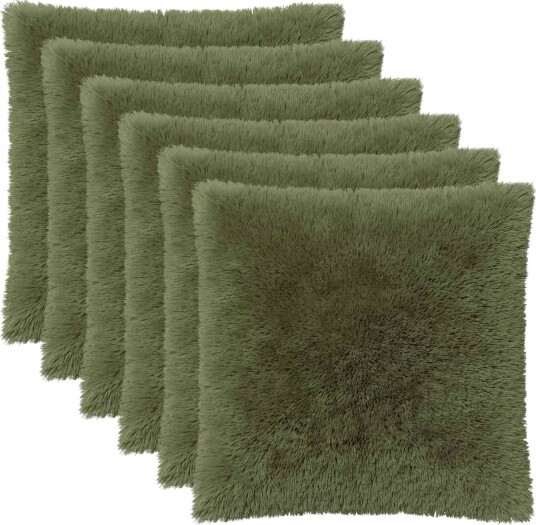 vidaXL Putetrekk 6 pcs HEERLEN Grønn 80 x 80 cm PV Fleece