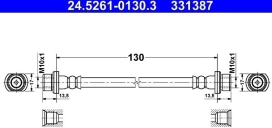 ATE 24.5261 0130.3 Bremseslange