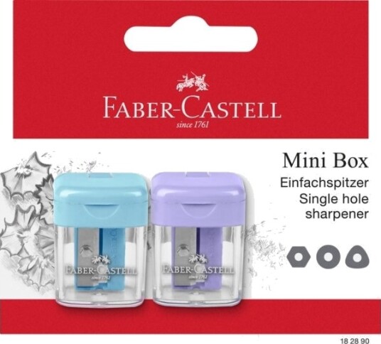 Faber Castell 182890 Manuell Blyantspisser Blå Fiolett Blister 2 Stykker China Faber Castell 182890 Manuell Blyantspisser Blå Fiolett Blister 2 Stykker China