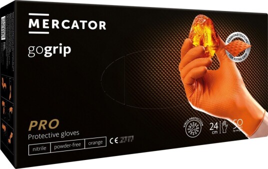 Rękawice Nitrylowe Mercator Gogrip Orange 50 Stk Str. S Rękawice Nitrylowe Mercator Gogrip Orange 50 Stk Str. S