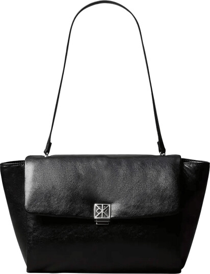 Calvin Klein Emblem Hw Padded Satchel - Black - ONE SIZE