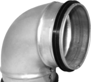 Kort Bøjn. Ø100 90°   Galvaniseret