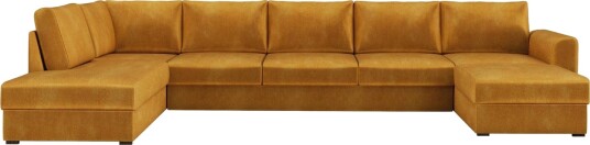 Taberk Sofa med Sjeselong og Divan 5 seter   Gul
