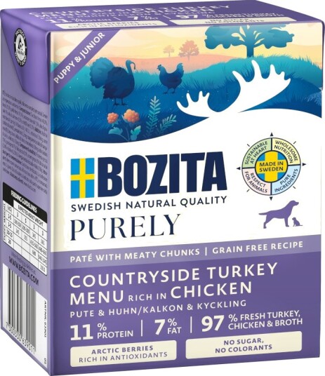 Bozita Purely Paté 6 X 370 G Valp & Junior Med Kalkun Bozita Purely Paté 6 X 370 G Valp & Junior Med Kalkun