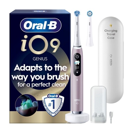 Oral-B iO9 Elektrisk Tannbørste Rose Quartz med Ladestasjon