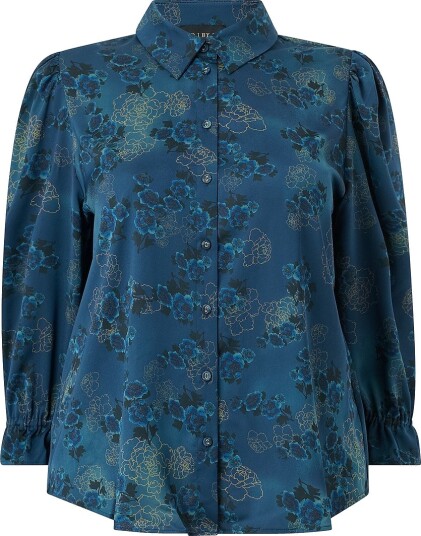 NO. 1 BY OX   Skjorte Shirt w puff and 3/4 sleeves 6 cm flair cuffs   Blå