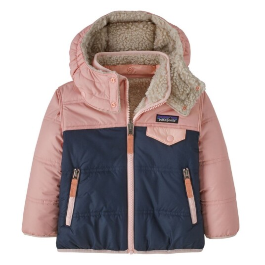 Patagonia   Baby Reversible Tribbles Hoody New Navy w/Mallow Pink   92 | Barn