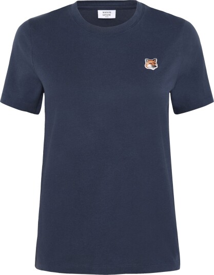 Maison Kitsune Fox Head Patch Regular Tee Shirt Navy XS