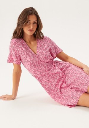 Pieces Pctala New Ss Wrap Dress Pink Lemonade Aop:flower XS
