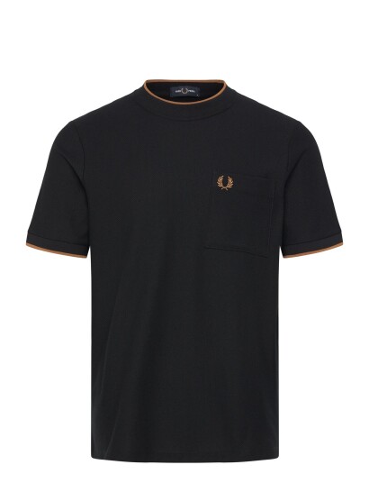 Fred Perry Pocket Detail Pique T Shirt Black XS