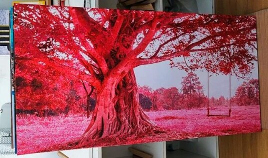 Tre og huske i rødt 60X120 CM Tre og huske i rødt 60X120 CM