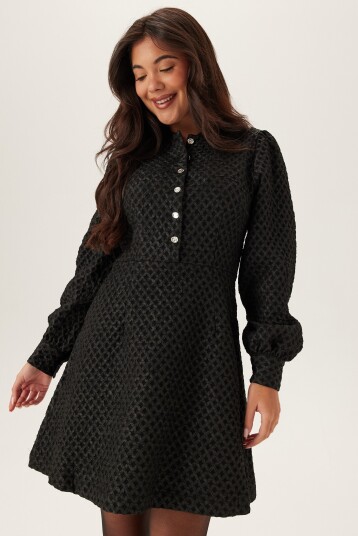 Vila Vitaliama L/S Jaqcuard Dress Black 36 Vila Vitaliama L/S Jaqcuard Dress Black 36