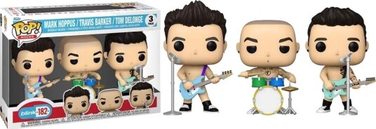 Northix Blink 182 POP-pakke 3 figurer samleobjekter for rockebandleker