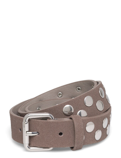 Mango Suede Belt With Studs Brown S Mango Suede Belt With Studs Brown S