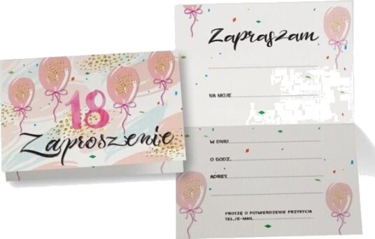 Invitasjonskort Zz 081 Bursdag 18 5 Stk.
