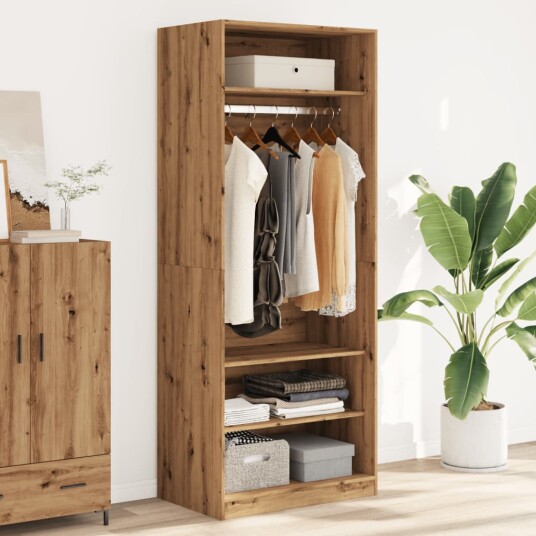 Garderobe artisan eik 80x50x200 cm konstruert tre 8721158340467
