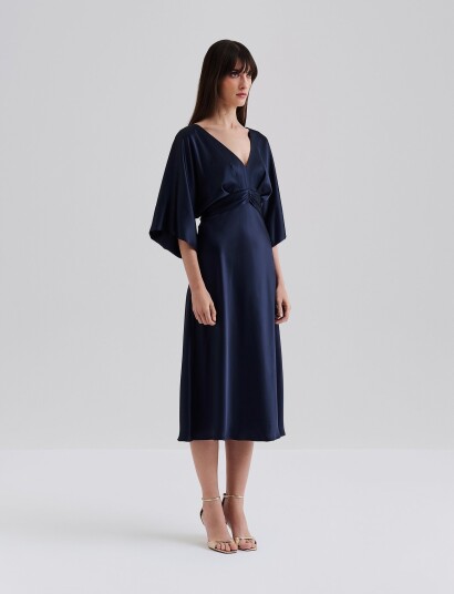 JUNO MIDI DRESS DARK BLUE