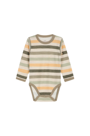 Hust & Claire Baloo Stripe ull/bambus body - khaki Hust & Claire Baloo Stripe ull/bambus body - khaki