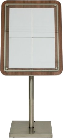 Securit® Glass Star Informationsdisplay 85 Til 4Xa4 Valnød Komplet Kit Securit® Glass Star Informationsdisplay 85 Til 4Xa4 Valnød Komplet Kit