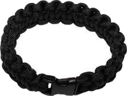 MFH Paracord-armbånd med liten klikklås - 1,9 cm bredt Svart
