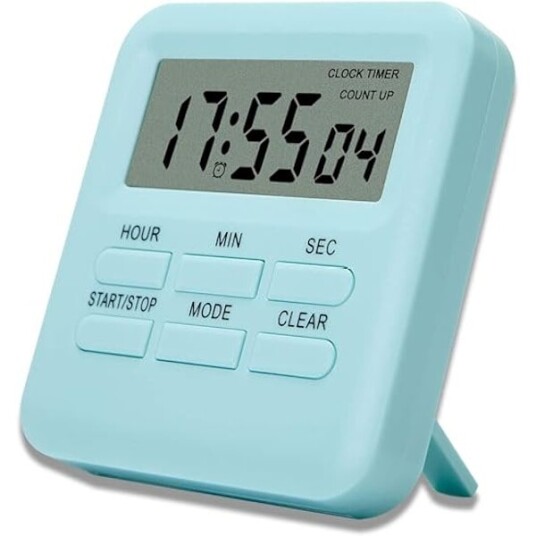 Digital timer med klokke/alarmfunksjon digital kjøkkentimer med magnetisk bakside kjøkkentimer stoppeklokke nedtellingstidsstyring for kjøkkenstudie Azure Digital timer med klokke/alarmfunksjon digital kjøkkentimer med magnetisk bakside kjøkkentimer stoppeklokke nedtellingstidsstyring for kjøkkenstudie Azure