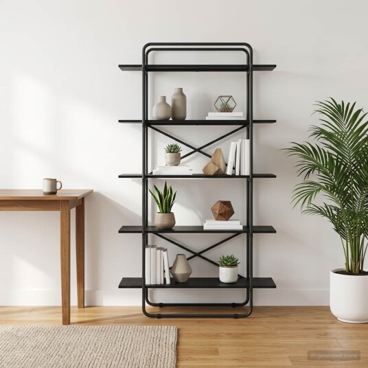 vidaXL Bokhylle 5 nivåer 100 x 35 x 175,5 cm Konstruert tre Svart eik