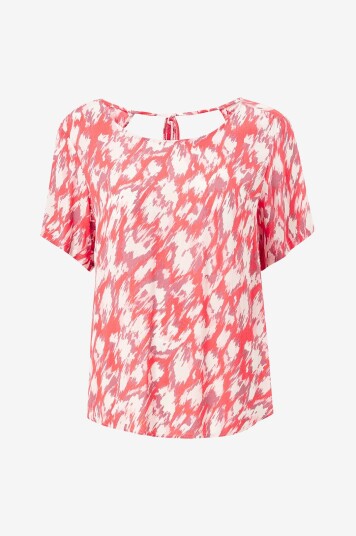 Vero Moda - Bluse vmMenny SS Top Wvn - Rød