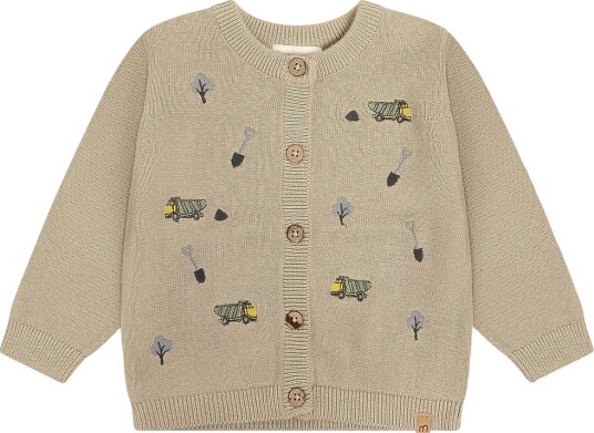Minymo Strikket Cardigan til Baby Feather Gray 80