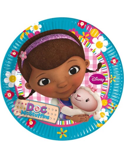 8 stk Papptallerkener 23 cm Doc McStuffins