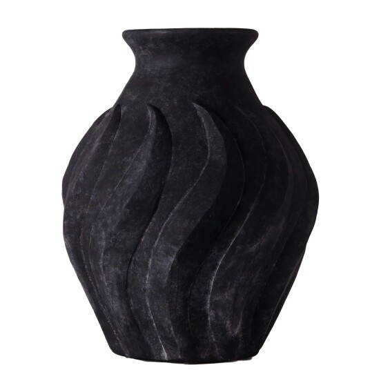 Dusty Deco Swirl Vase Liten Sort Dusty Deco Swirl Vase Liten Sort