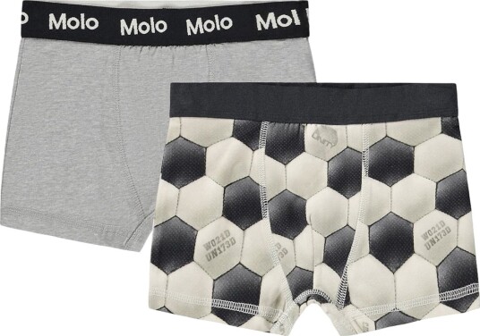 Molo Boxershorts   Justin   2 pack   Fotballmåne   Molo   7 8 år 122 128   Boxershorts Grå Hvit Svart