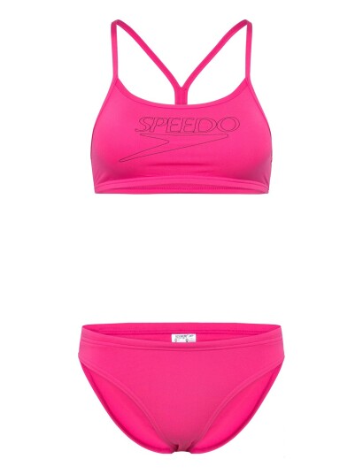 Speedo Endurance+ Logo Thin Strap Two Piece Pink 44