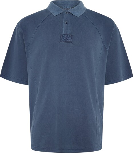 Weekday Boxy Loose Polo Shirt Navy XS