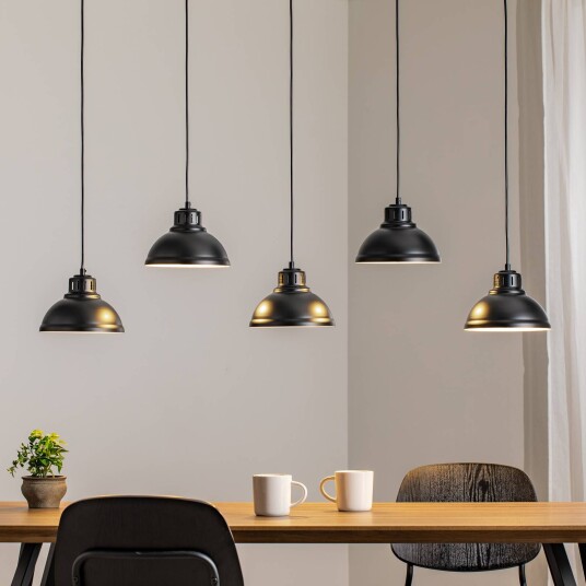 Luminex Sven hengelampe 5 lyskilder svart stål E27 Luminex Sven hengelampe 5 lyskilder svart stål E27